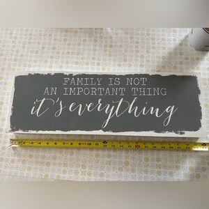 Gray and White Family Quote Sign